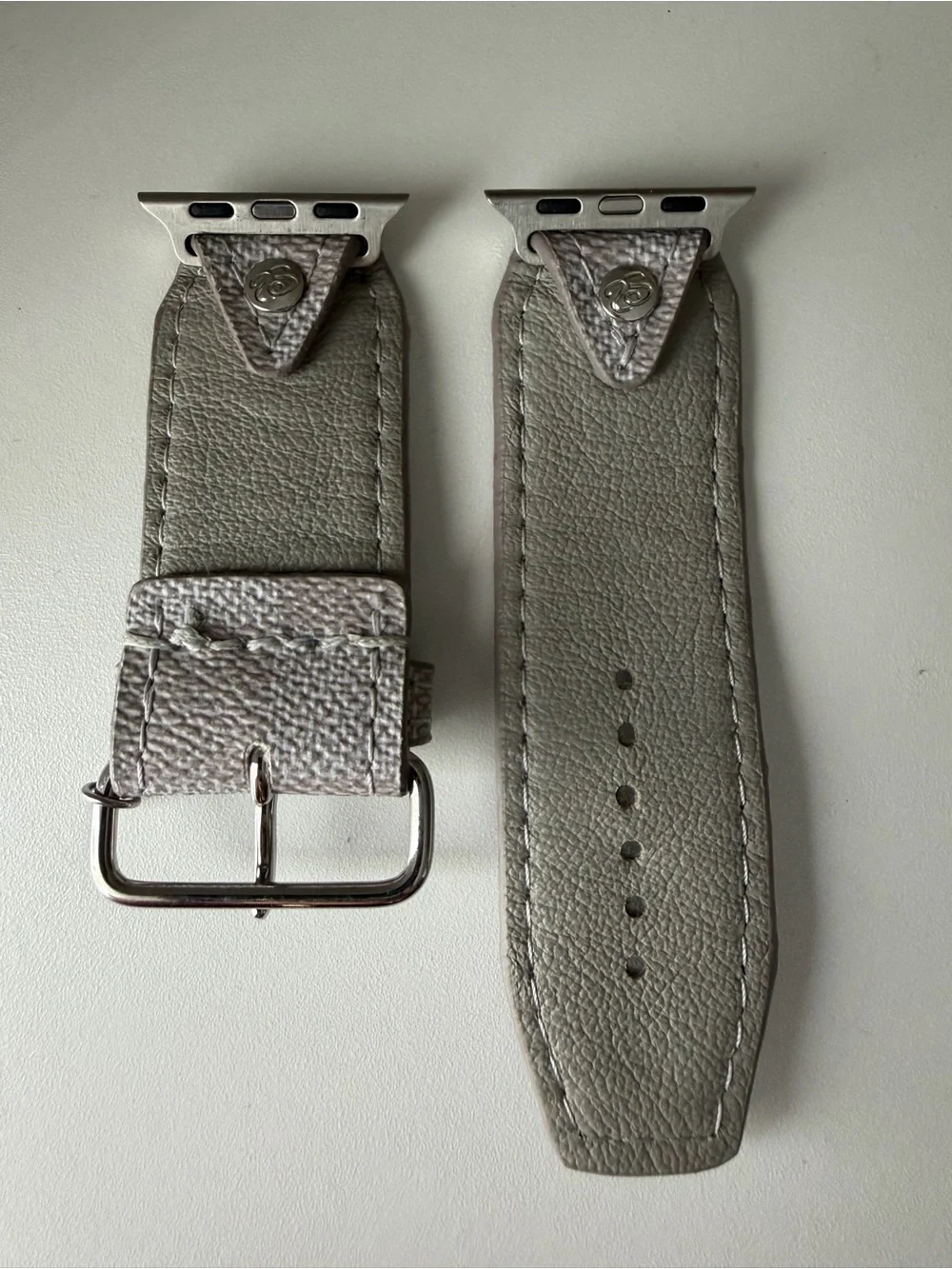 Gray LV Damier Spark*l band for Apple Watch, size 2